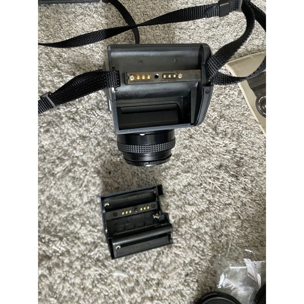 Vtg Ricoh XR-M Camera Bundle W strap & Rikenon + Vivitar Lenses + Filters Manual